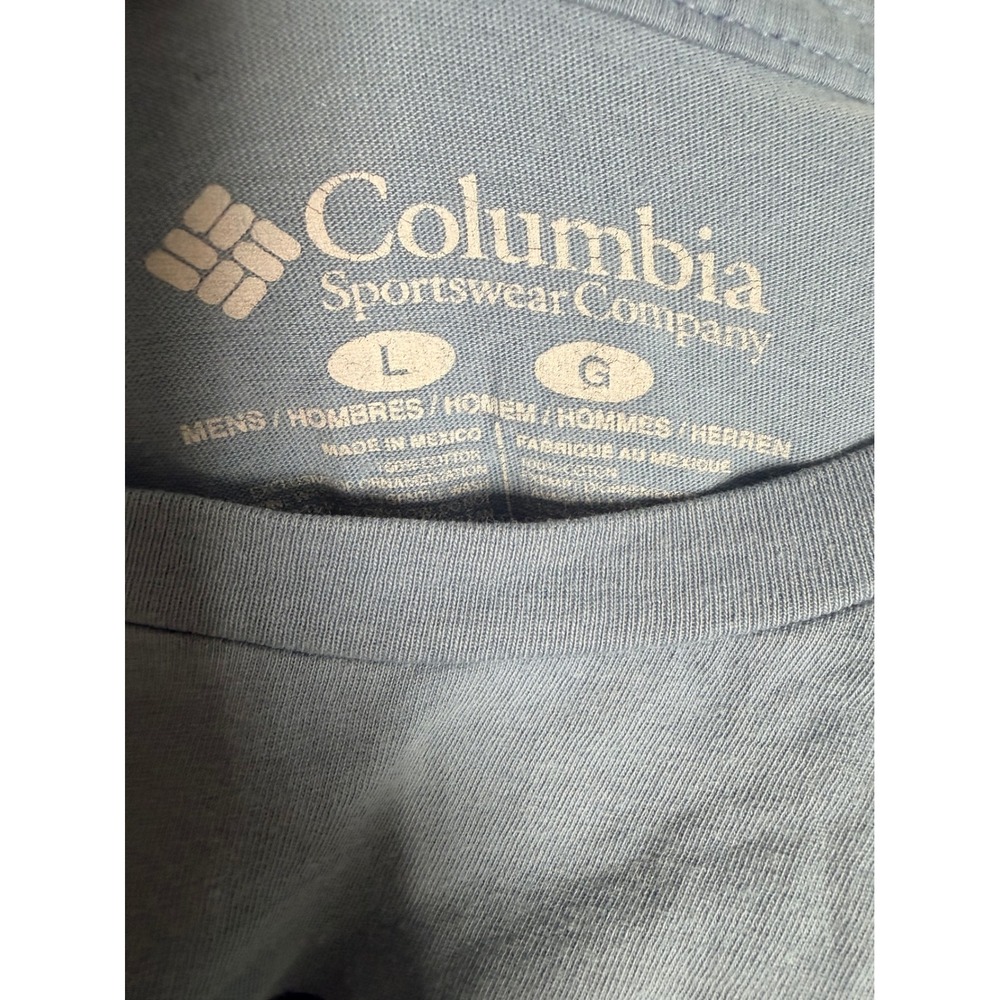 Columbia Sportswear Mens Blue Mountain Graphic T-Shirt Cotton Hiking Tee Large - Picture 5 of 8